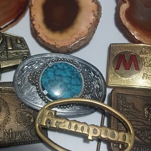 Silver and Turquoise Women's Belt Buckle